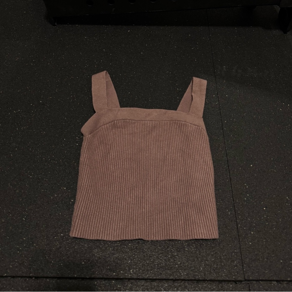 Abercrombie & Fitch XS Ottoman Ribbed Mauve Brown Camisole Crop Tank Top